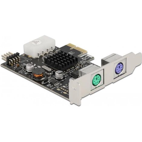 Delock tarjeta pci express x1 a 2 x ps/2 y cabezal de pines usb - factor de forma de bajo perfil (1/3)