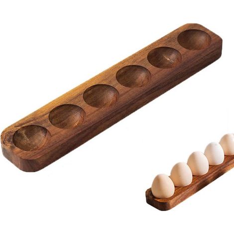 Plateau d'oeufs en bois - Porte-oeufs - Porte-oeufs - Six compartiments - 326.52 cm - texture lisse et fine - Facile à nettoyer (1/5)