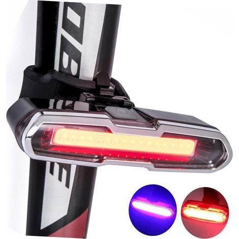 Luce posteriore per bicicletta potente da 110 lumen, luce per bicicletta a LED ricaricabile tramite USB con 5 modalità: fissa/lampeggiante (1/2)