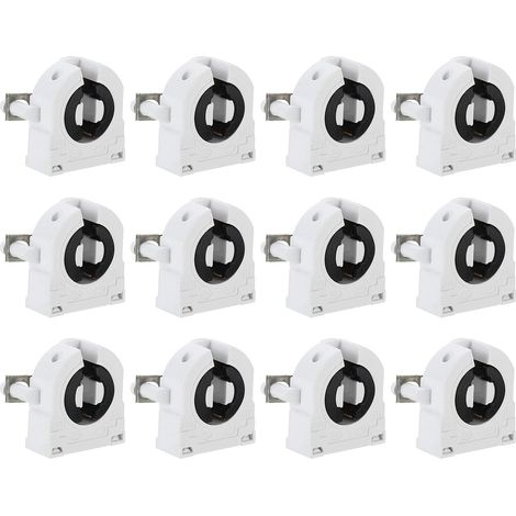 12 Pcs T8 Support de Lumière Fluorescente 27x31x18mm (1/5)