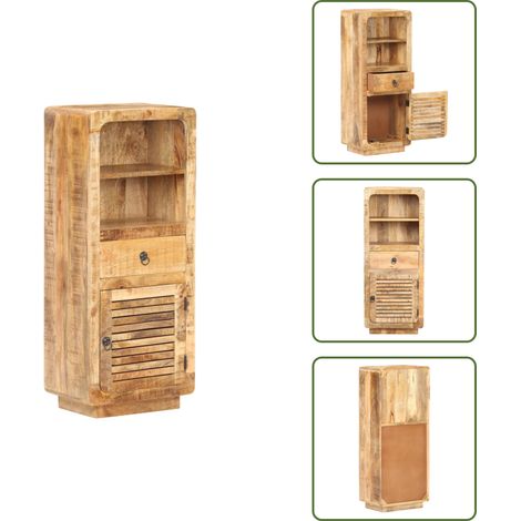 The Living Store Buffet 45x32x110 cm Bois de manguier brut - Buffet vintage (1/5)