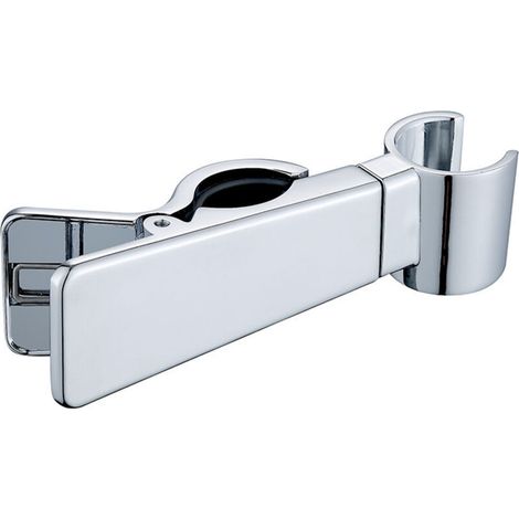 Support de Douche Support de Douchette en Métal 2 Pcs Support de Pommeau de Douche Réglable Sans Perçage, Support de Douchette Rotatif à 45°pour Barre de Douche Douche à Main (Argent)