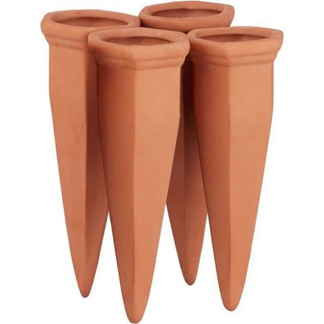 Arrosoirs coniques argile lot de 4, cônes irrigation plantes, bouteilles PET/inclues Label (1/4)