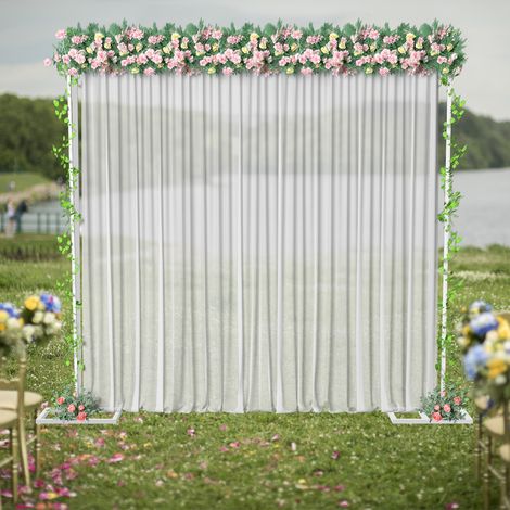 Free Standing Wedding Arch Frame White Background Flower Stand Adjustable to 1 2 3m (1/5)