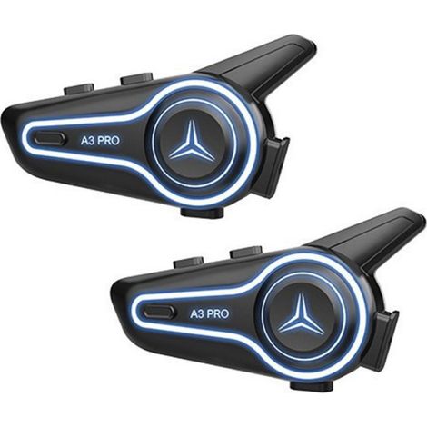 Intercom Moto 8 cm Lot de 2 BT6.0 1000 mAh Communication sans fil Audio stéréo Fonction d'annulation du bruit Écouteurs Bluetooth (1/4)