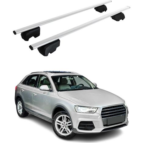 Barres de toit transversales pour audi q3 8u 2011 2018 fer gris 2pcs