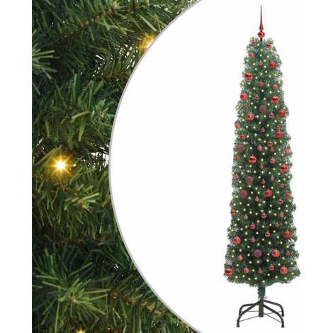 Árbol de Navidad artificial Verde 210 cm PVC, Acero y Plástico vidaXL
