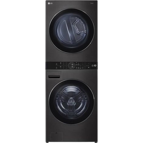 WashTower Colonna Bucato 17/16 Kg AI DD Classe E/D Pannello unificato, TurboWash360,Pompa di calore Nera (1/4)