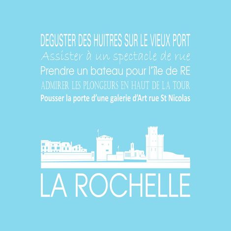 Tableau sur toile La Rochelle bleu clair 30x30 cm - Impression sur Toile Murale Décorative - Image imprimée en HD sur Toile - Toile sur Châssis en Bois FSC - Fabriqué en France (1/5)