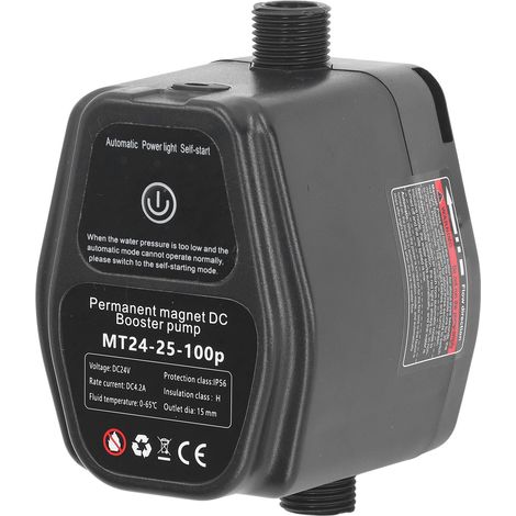 Pompe de surpression entièrement automatique haut de gamme 100 W pour usage domestique (Automatique + Veille IA 24 V) - Petite pompe centrifuge pour chauffe-eau solaires, pommes de douche et canalisat (1/5)