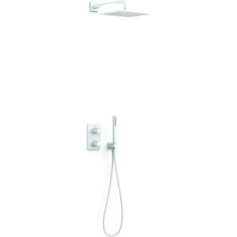 Kit robinet thermostatique encastré 2 voies pour douche Therm-box Blanc mat - TRES 21135004BM