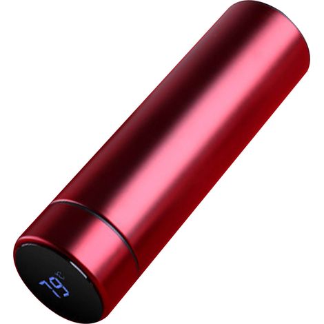 Bouteille isotherme de 500 ml, revêtement en acier inoxydable 304, fond en silicone, format portable, rouge. Idéale pour un usage quotidien. (1/5)