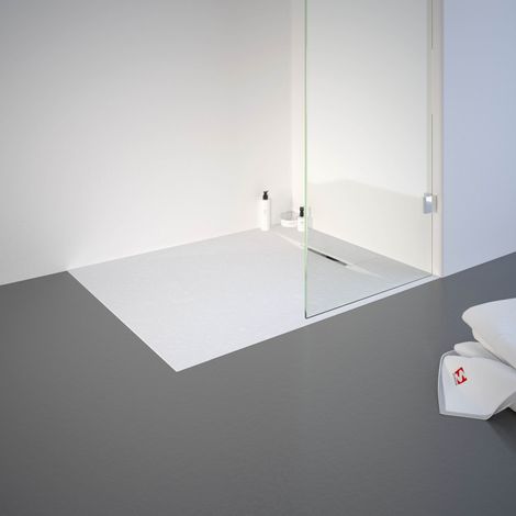 Schulte – Receveur de douche à poser 90 x 100 cm – Ultra léger effet pierre – Antidérapant – Installation facile – Norme DIN 51097 classe B