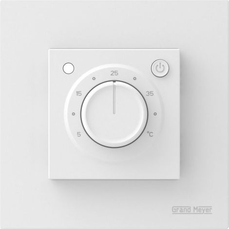 Termostato electrónico MST-9 Blanco, Compatible con doble tamaño (46×46 o 56×56 mm), Grand Meyer