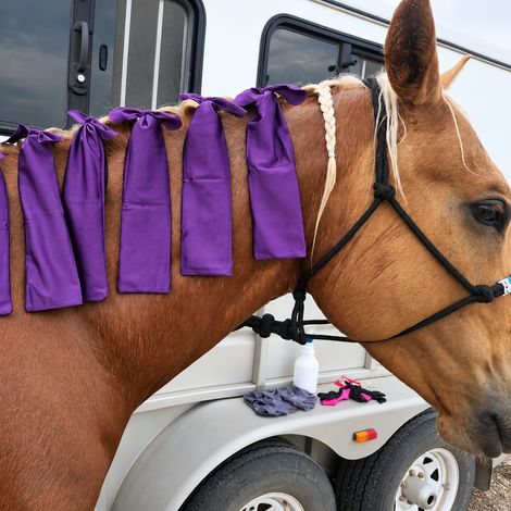 Lot de 8 protège-crinières pour cheval en tissu tissé violet violet 18 × 15 × 3 cm 130 g – Livraison gratuite