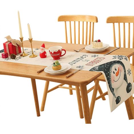 Nappe de Noël lavable multicolore pour décorations de table, fêtes et occasions spéciales. (1/5)