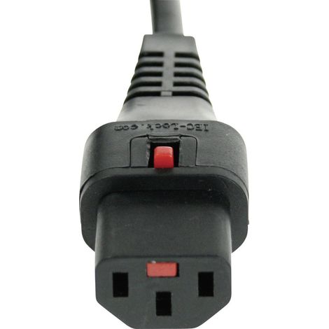 Kash Sicherungs-Steckverbinder Kaltgeräte-Buchse C13 - Schutzkontakt-Winkelstecker Schwarz 2.00 m (1/3)