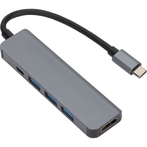 5-in-1 Ultra-HD-USB-C-Hub, 5 Gbit/s Übertragungsrate, PD-Schnellladefunktion, USB-C-zu-Ethernet-Adapter für Zuhause, Büro und Reisen (1/5)