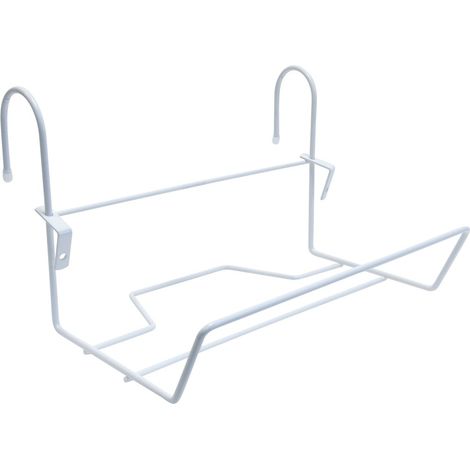 Support jardinière crochet fer rond blanc 35x18 cm (1/5)