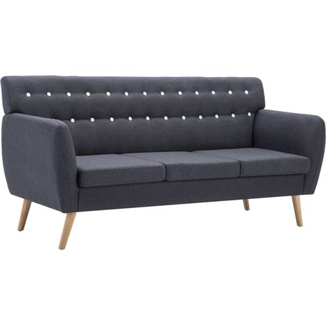 Divano letto 3 posti trasformabile soggiorno letto ospiti divano letto pieghevole per soggiorno interno casa sedili rivestimento in tessuto 172 x 70 x 82 cm grigio scuro 020020195