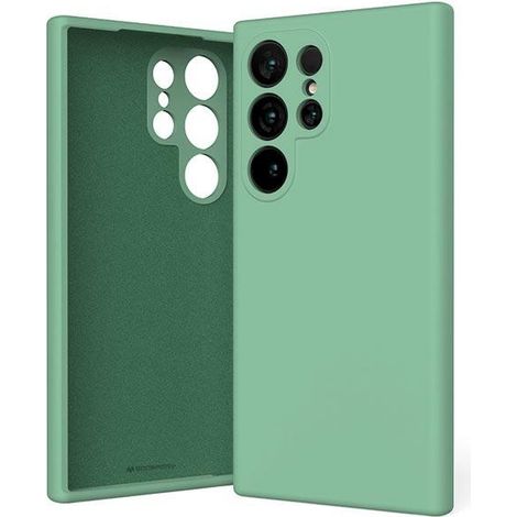 Custodia in silicone verde mercurio per Samsung Galaxy S24 Ultra