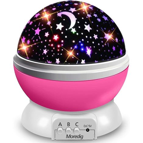 Lámpara de techo con proyector giratorio de 360°, luz nocturna LED para bebés con 7 modos de color, regalo de cumpleaños, regalo de Navidad. (1/5)