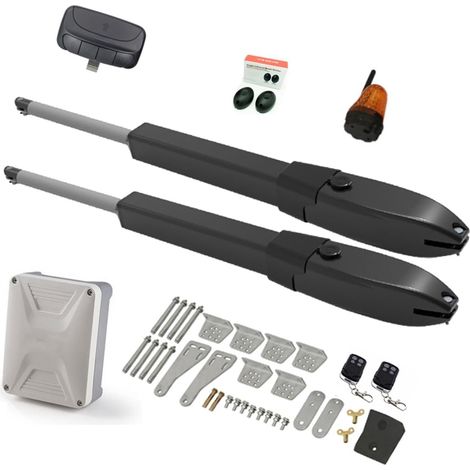 Kit d'ouvre-portes automatiques Batterie solaire Double bras opérateur de porte électrique ouvre-porte pivotant caméra IP WIFI télécommande manoir de ferme extérieur pour accessoires de portail coulis (1/5)