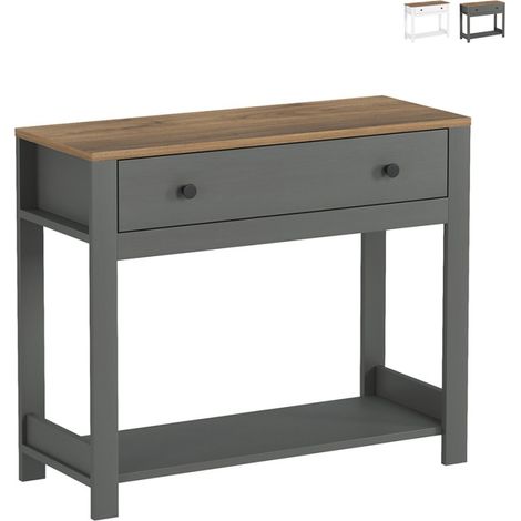 Mobile consolle ingresso bianco nero stile classico con cassetto Corlay - Nero