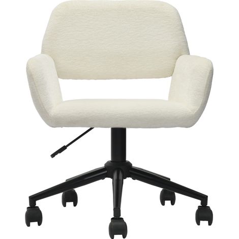 URBAN MEUBLE Sedia da ufficio in spugna beige, regolabile in altezza, girevole a 360° (1/5)