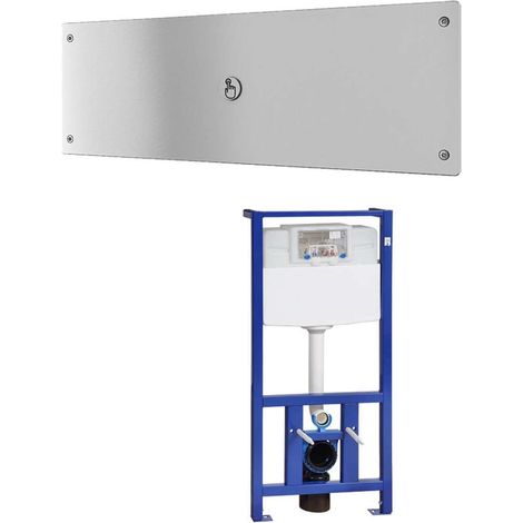 Sanela - Cisterna de inodoro piezoeléctrica con tapa antivandálica especial, incluido bastidor de montaje con cisterna SLR 21, 24 V CC SLW 02PA (1/5)
