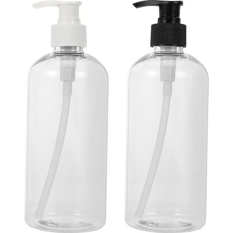 2 pièces Bouteille Pompe Rechargeable Lot de Flacons Vides Transparente