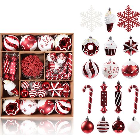 Ensemble de décorations pour sapin de Noël, boules décoratives à suspendre pour sapins de Noël, décorations de fêtes (1/5)