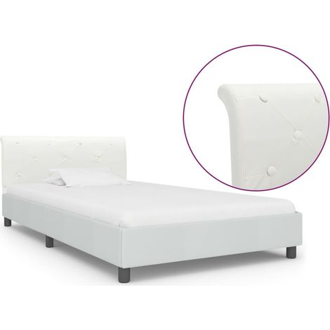 Cadre de lit Blanc Similicuir 90 x 200 cm (1/5)