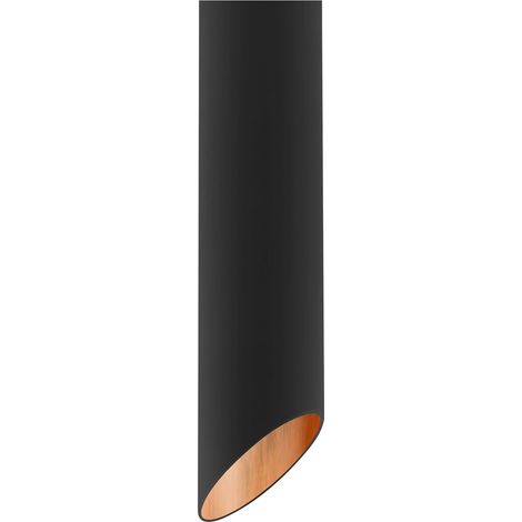 LUMICOM  ROND COUPÈ Plafoniera, 1x GU10, max 33W, metallo, nero opaco/foglia rame, D.6cm x H30cm