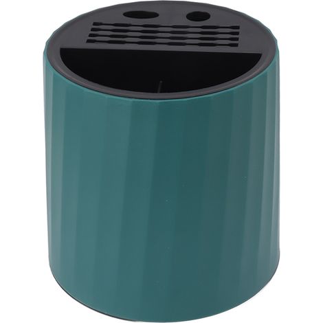Support cylindrique pour couteaux de cuisine, rotation à 360°, bloc de rangement multi-couteaux (couteaux, baguettes, cuillères, fourchettes), vert (1/5)