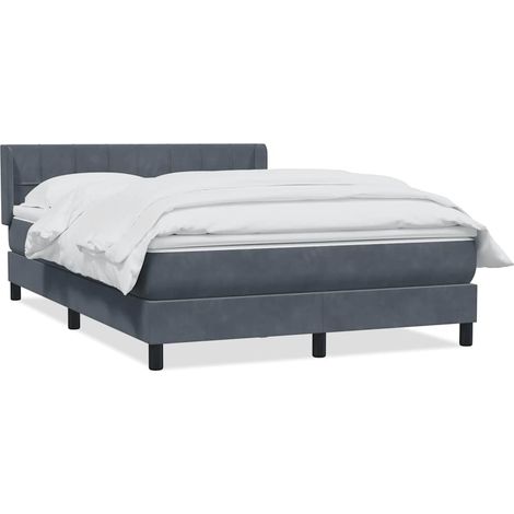 Maison Exclusive - Giroletto a Molle con Materasso Grigio Scuro 160x210 cm Velluto (1/5)