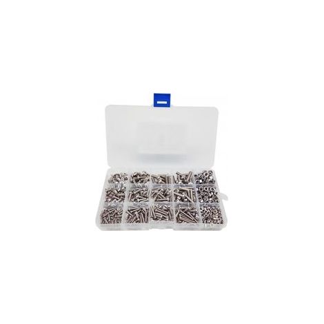 Kit de 500 boulons et écrous en acier inoxydable 304 M3 M4 M5 – Vis Allen six pans creux – Boîte de rangement (1/5)
