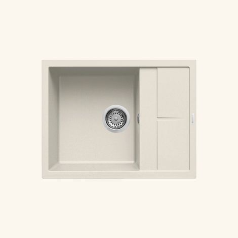 Evier granit beige Luisina MAESTOSO 1 bac 1 petit égouttoir (1/5)