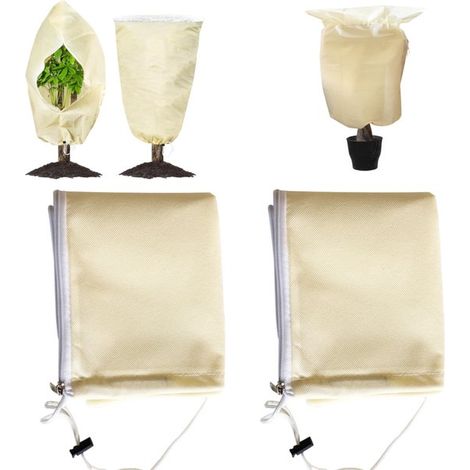 Housses de protection pour plantes lot de 2 - voiles 80 x 60 cm, jaune clair (1/5)