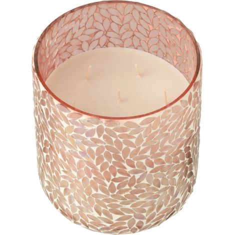 Bougie Parfumée Mosaïque "Cyra" 20cm Tender Rose (1/5)