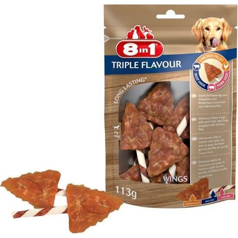 Pochúťka 8in1 Triple Flavour krídielko žuvacie 6ks (1/3)