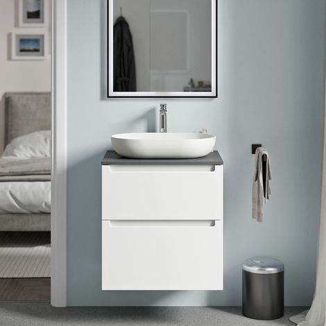 BERNSTEIN - Mueble bajo lavabo VIREO 60cm para lavabo sobre encimera - color seleccionable:Matt white, Antracita mate