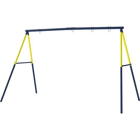 Portique balançoire enfant double acier 3-8 ans 260x160x178cm bleu