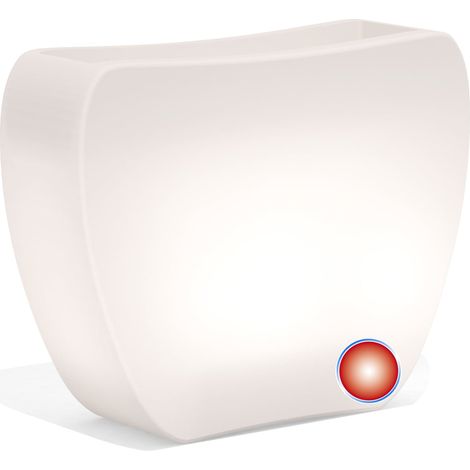 Vaso luminoso moderno di design 57x31 H80 in polimero resistente con LED rosso per interno ed esterno - Made in Italy - Monacis (1/5)