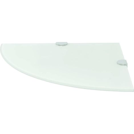 Maison Exclusive - Eckablage mit Verchromten Halterungen Glas Wei (1/5)
