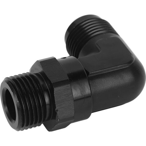 Raccord mâle 10AN vers 10ORB en aluminium anodisé noir, angle 90°, pour conduites de carburant, pompes et filtres (1/5)