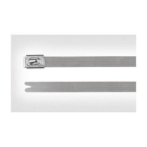 HellermannTyton 111-93148 MBT14SS-SS304-ML Serre-câble 362 mm 4.60 mm argent avec fermeture à billes (1/2)