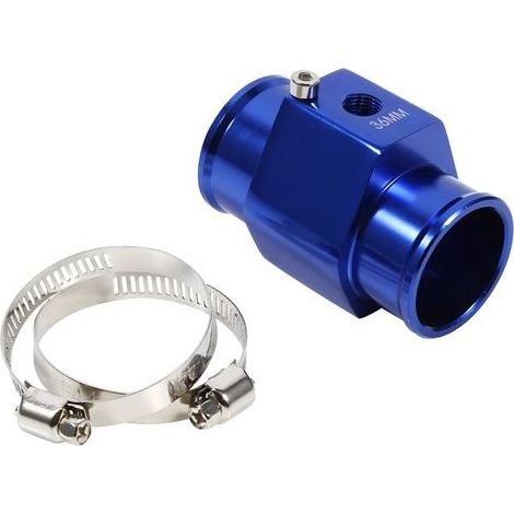 SUNXURY 36mm Capteur de Radiateur, Adaptateur de Sonde de Température de l'Eau Tuyau de Radiateur Universel en Alliage Aluminium Bleu (1/5)
