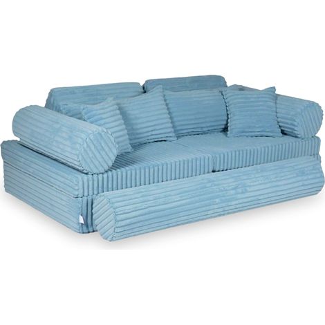 Canapé de jeu Montessori Premium à motif gaufré bleu (1/5)