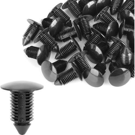 Rivets en Plastique Noirs 10mm 30pcs pour Fixation (1/5)